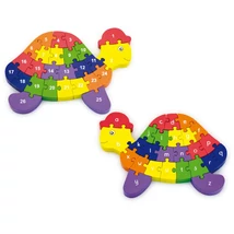 Viga 3 dimenziós teknős puzzle fából
