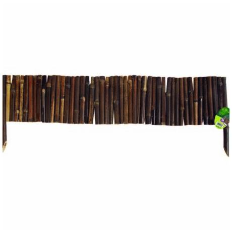 Természetes bambusz kerti szegély 100x35cm, sötétbarna színű