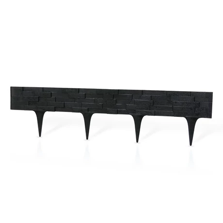 Kő hatású ágyásszegély 80cm - fekete